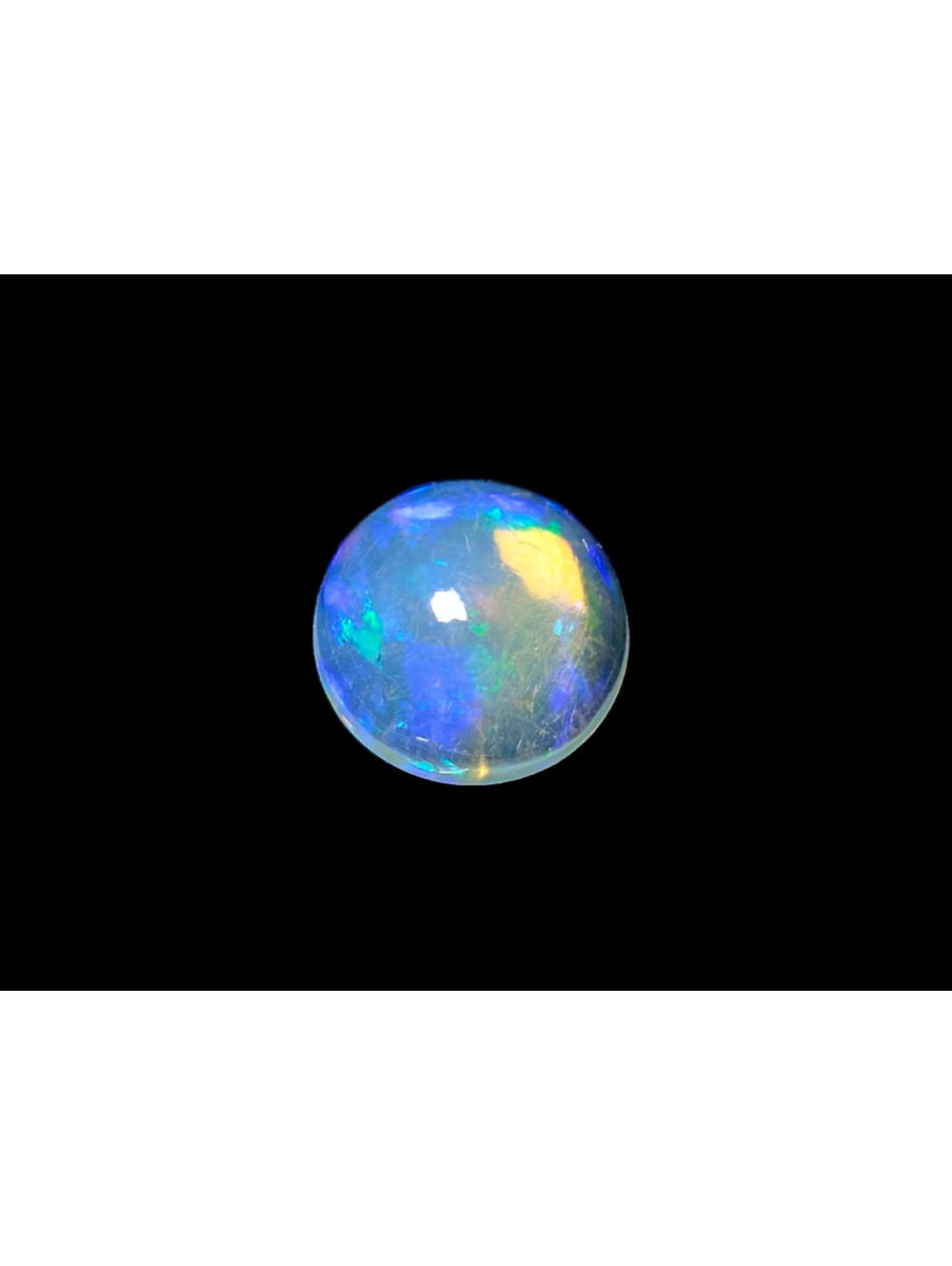 1.35 Carat Cabochon Round Cut Genuine Ethiopian Fire Crystal Opal Loose Gemstone